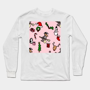 pink christmas befana xmas witch Long Sleeve T-Shirt